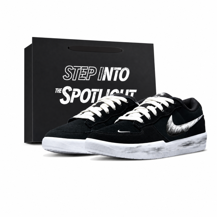 Nike Nike SB Force 58 Skateboard Shoes Unisex Low Top Black & White