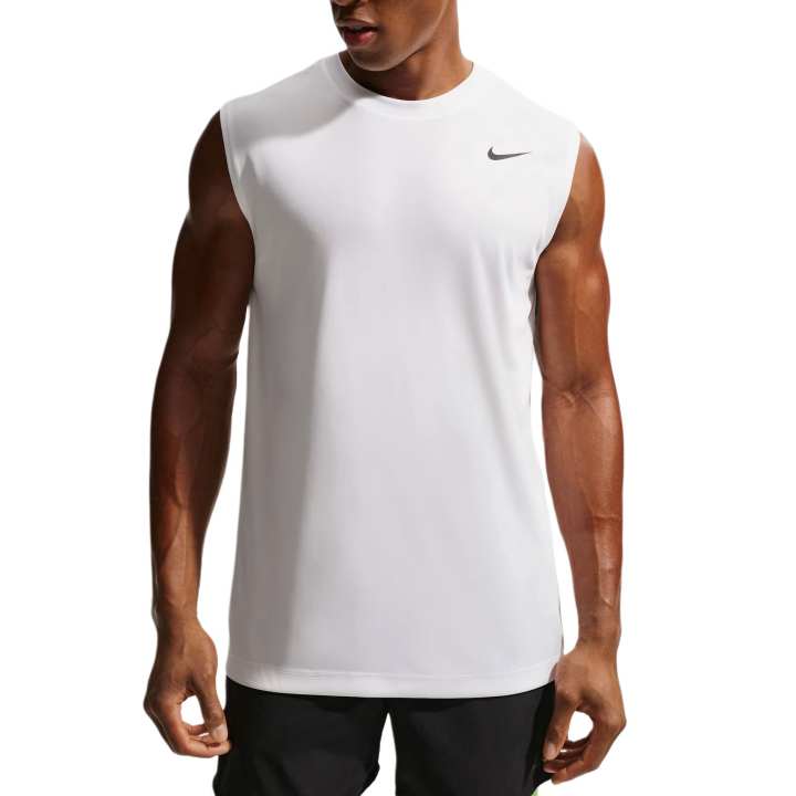 Nike Nike Quick Dry Tank Tops Men's White/Black Crew Neck