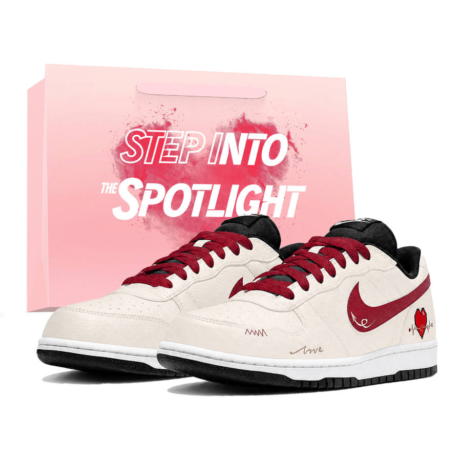 Nike Nike Big Skateboard Shoes Unisex Low Top Ecru Red Black Color Block