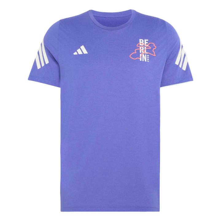Adidas Adidas Running T Shirts Men's Double Indigo Crew Neck Moderate