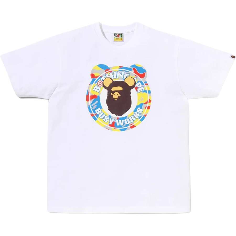 A BATHING APE X Medicom Toy MEDICOM TOY T Shirts Unisex White Crew Neck Moderate Straight Fit