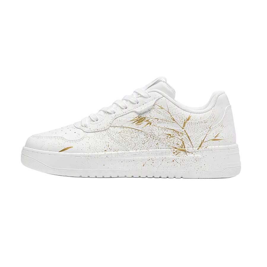 ANTA Easy Skateboard Shoes Unisex Low Top White Gold