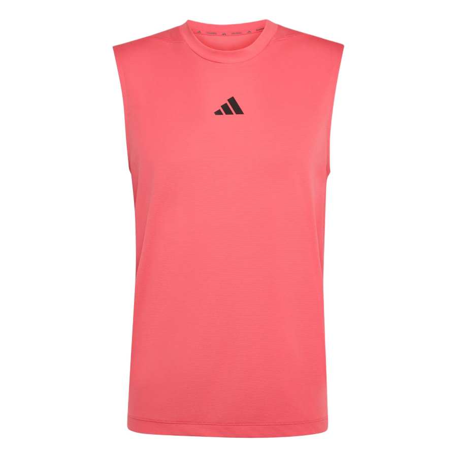 Adidas Adidas D4T Fitness Clothing Men's Swirl Neon Red Crew Neck