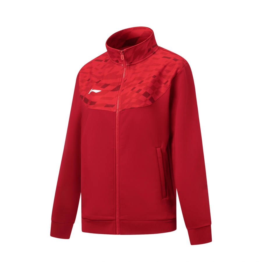 Li-Ning Li Ning Football Sweatshirts Men's Vermilion/Manzhuhong Stand Collar Moderate