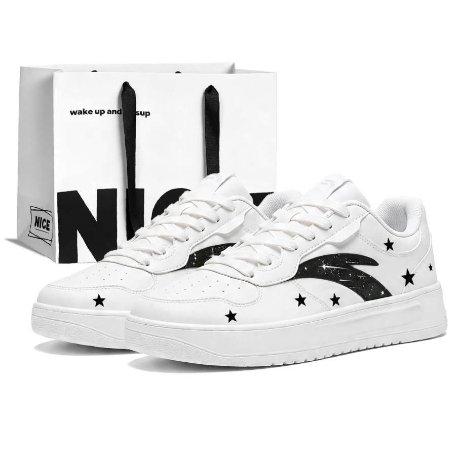 ANTA Easy Skateboard Shoes Unisex Low Top Black/White