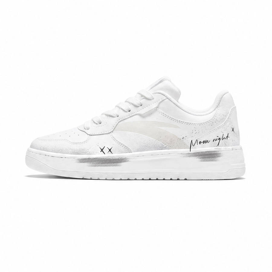 ANTA Easy Skateboard Shoes Unisex Low Top White Gray