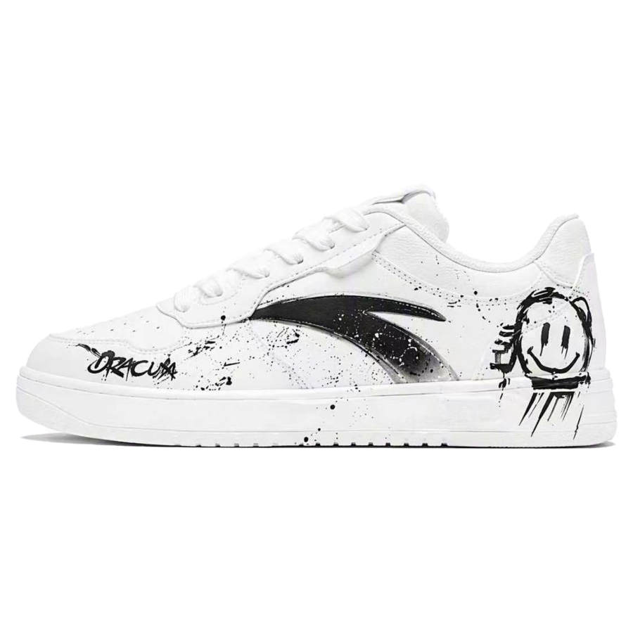 ANTA Easy Skateboard Shoes Unisex Low Top Black/White