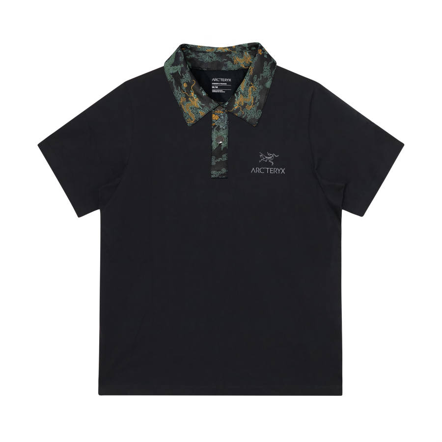 Arcteryx T Shirts Unisex Black/Black Lapel Moderate Straight Fit