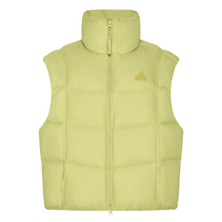 Adidas Adidas Down Vests Women's Light Gold/Dark Silver Gray Stand Collar Moderate