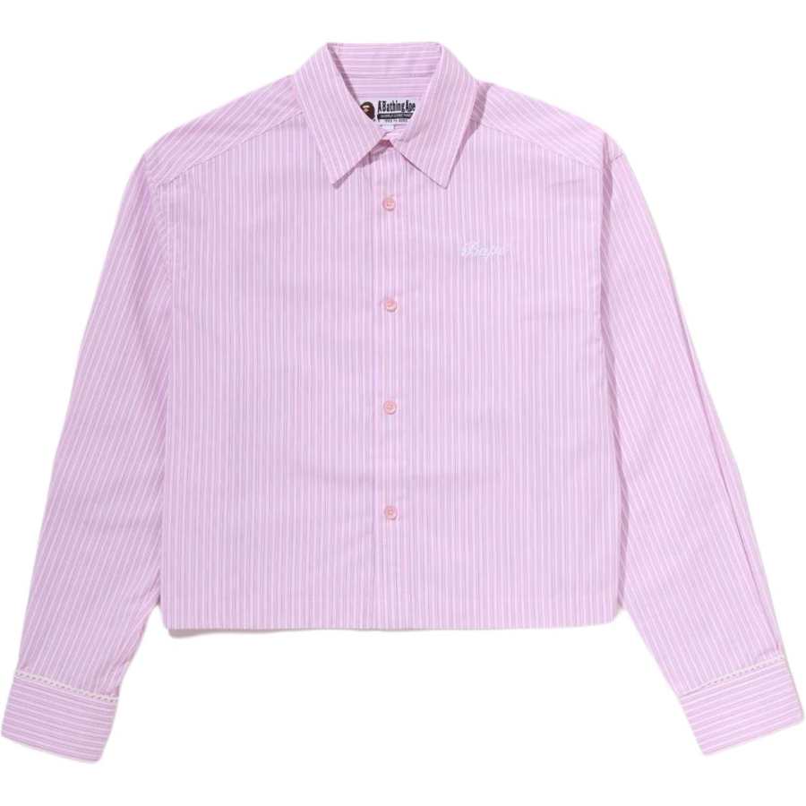 A BATHING APE FW26 Shirts Women's Pink Lapel Moderate Straight Fit