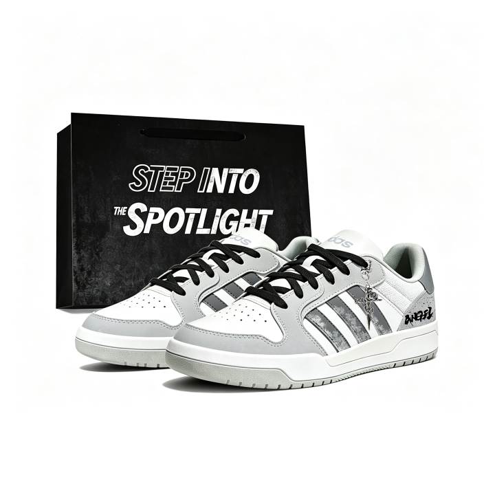 Adidas Adidas ENTRAP Skateboard Shoes Unisex Low Top Gray White Black Color Block Patchwork