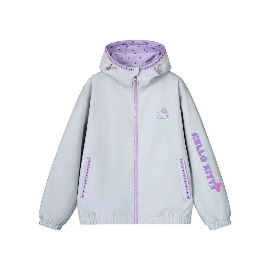 Sanrio X Hello Kitty Jackets Women's Hooded Non Detachable Moderate Straight Fit