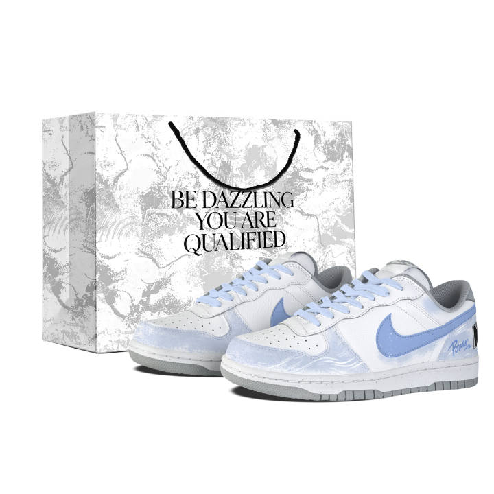 Nike Nike Big Low Lux Skateboard Shoes Men's Low Top White, Blue, Gray