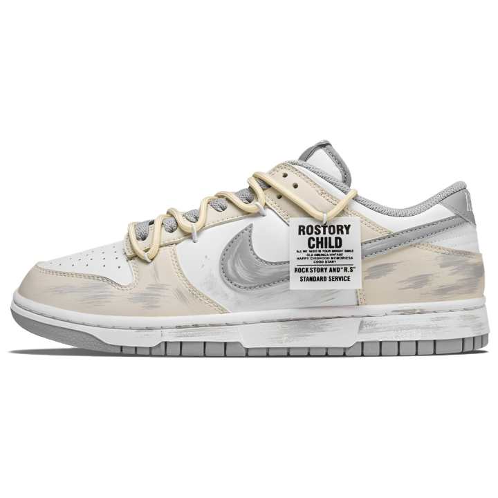 Nike Nike Dunk Skateboard Shoes Unisex Low Top Beige, Gray