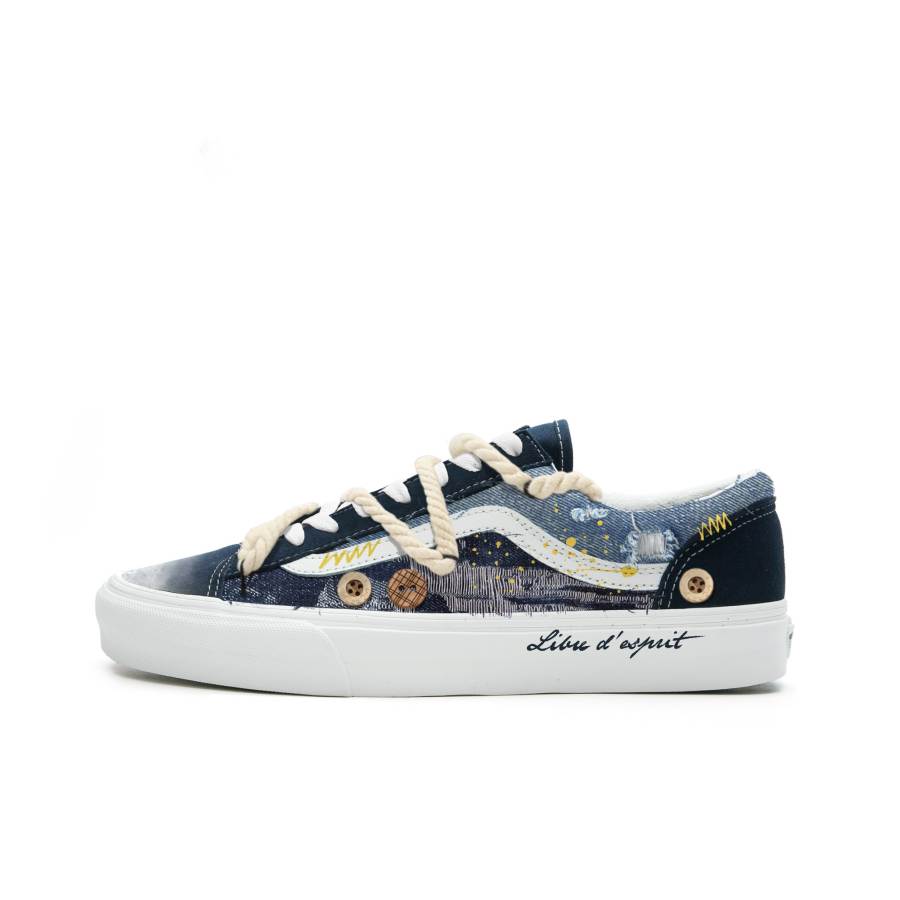 Vans Style 36 Skateboard Shoes Unisex Low Top Blue/White/Beige/Yellow