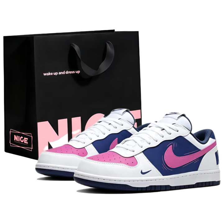 Nike Nike Big Skateboard Shoes Men's Low Top Blue Pink