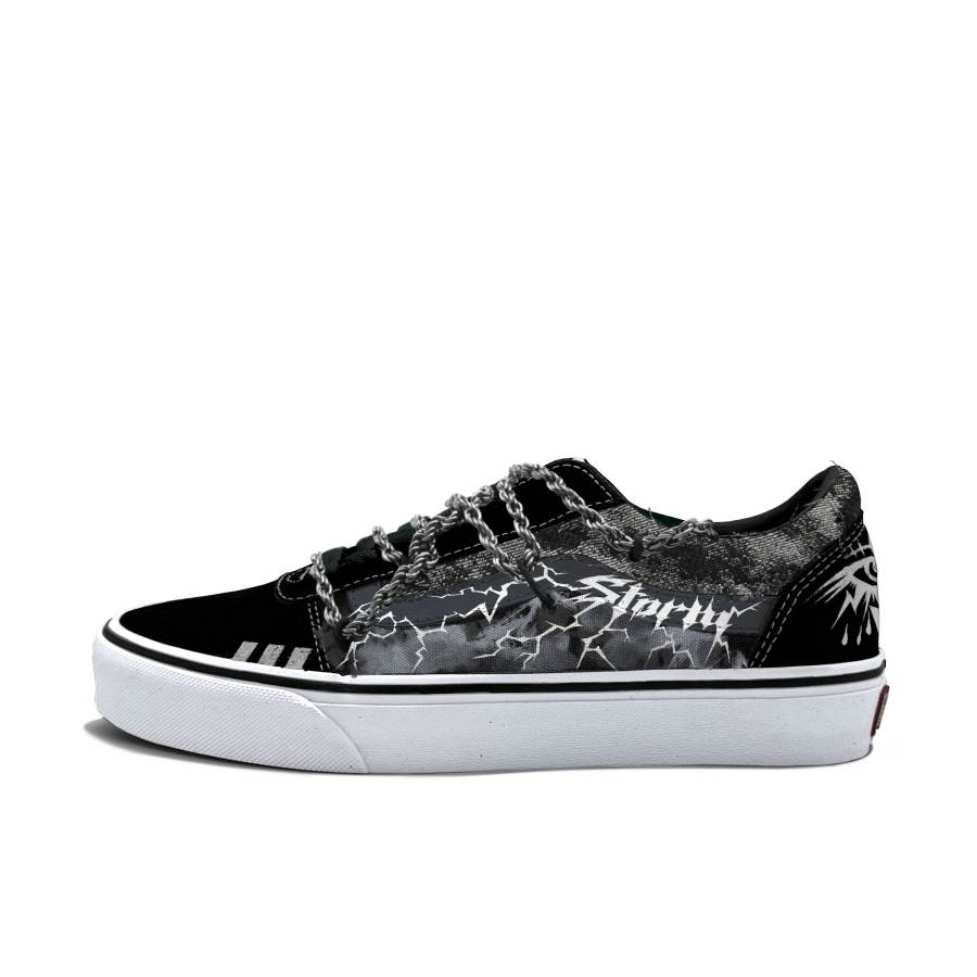 Vans Ward Skateboard Shoes Men's Low Top Black/White/Gray