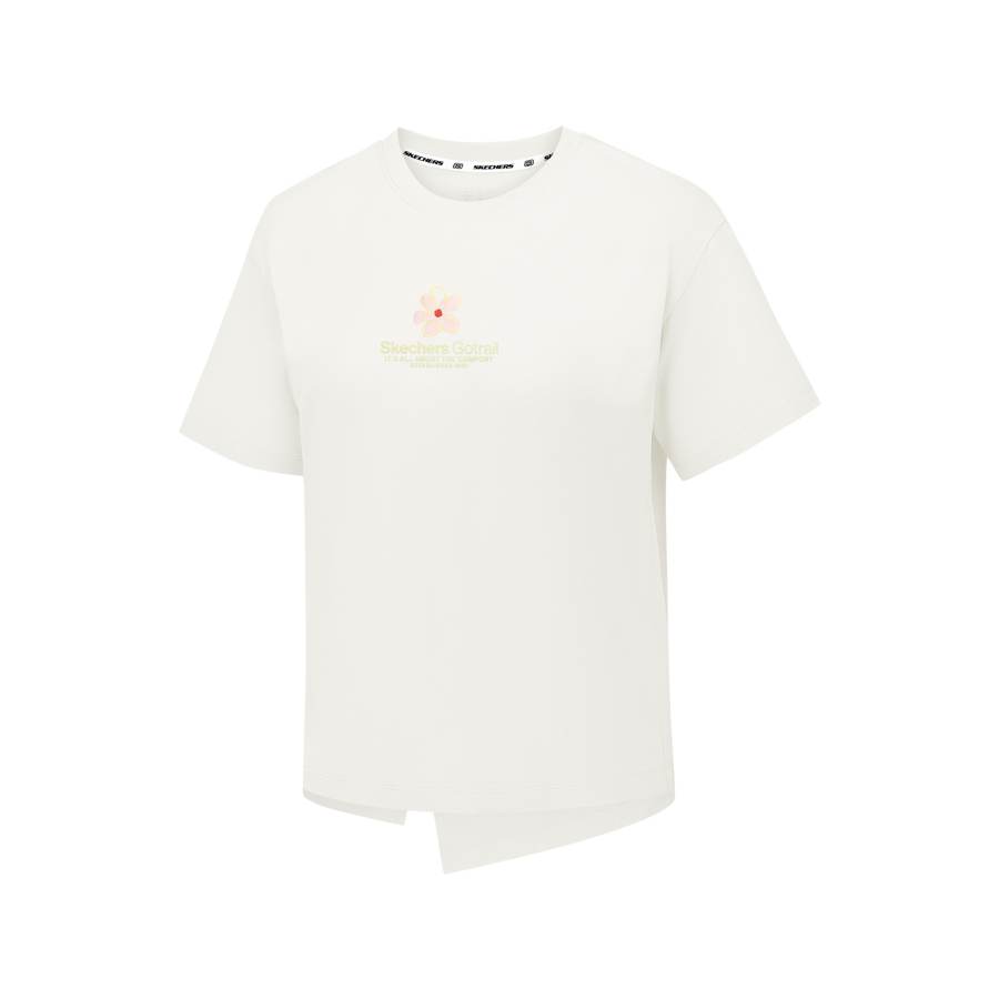 Skechers T Shirts Women's Marshmallow White 0074 Polo Collar Moderate