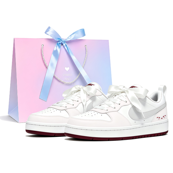 Nike Nike Court Borough Skateboard Shoes Women's Low Top Pink White Gray