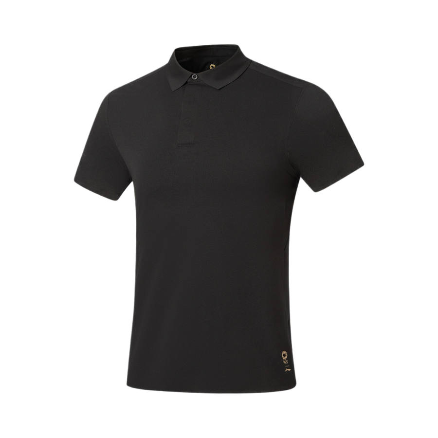 Li-Ning Li Ning Polo Shirts Men's Black Polo Collar Moderate