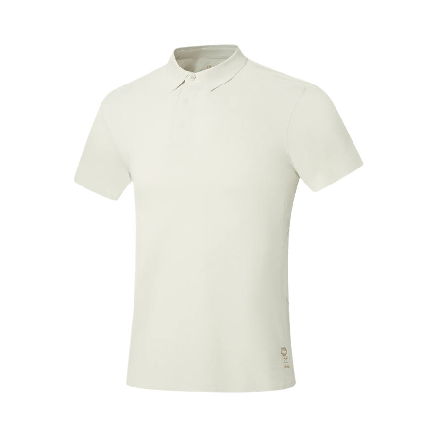Li-Ning Li Ning Polo Shirts Men's White Birch Gray Polo Collar Moderate