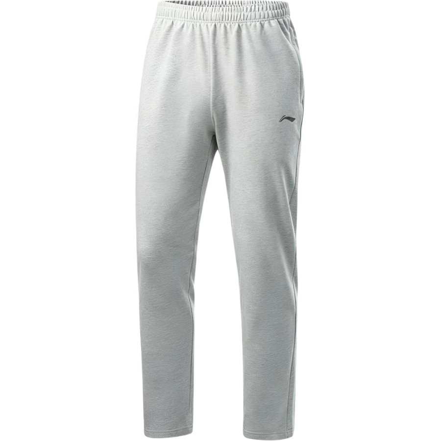 Li-Ning Li Ning Knitted Sweatpants Unisex Gray Cotton Blended Moderate Straight Fit Pants