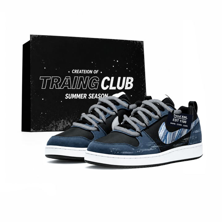 Nike Nike Court Borough Skateboard Shoes Men's Low Top Black/Gray/Blue