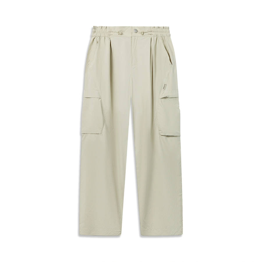 Li-Ning Li Ning Outdoor CF Tracing Sports Pants Women's Coconut Khaki Moderate Straight Fit Pants