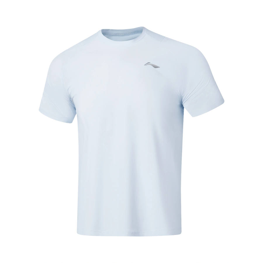 Li-Ning Li Ning Fitness Series T Shirts Men's Rural Blue Crew Neck Moderate Straight Fit