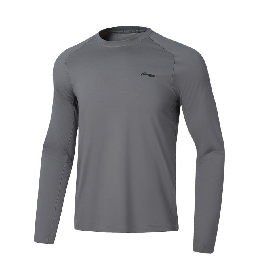 Li-Ning Li Ning Fitness Series T Shirts Men's Meteorite Gray Crew Neck Moderate Straight Fit