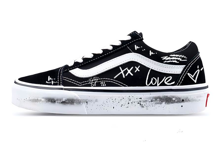 Vans Vans Old Skool Skateboard Shoes Unisex Low Top Black/White