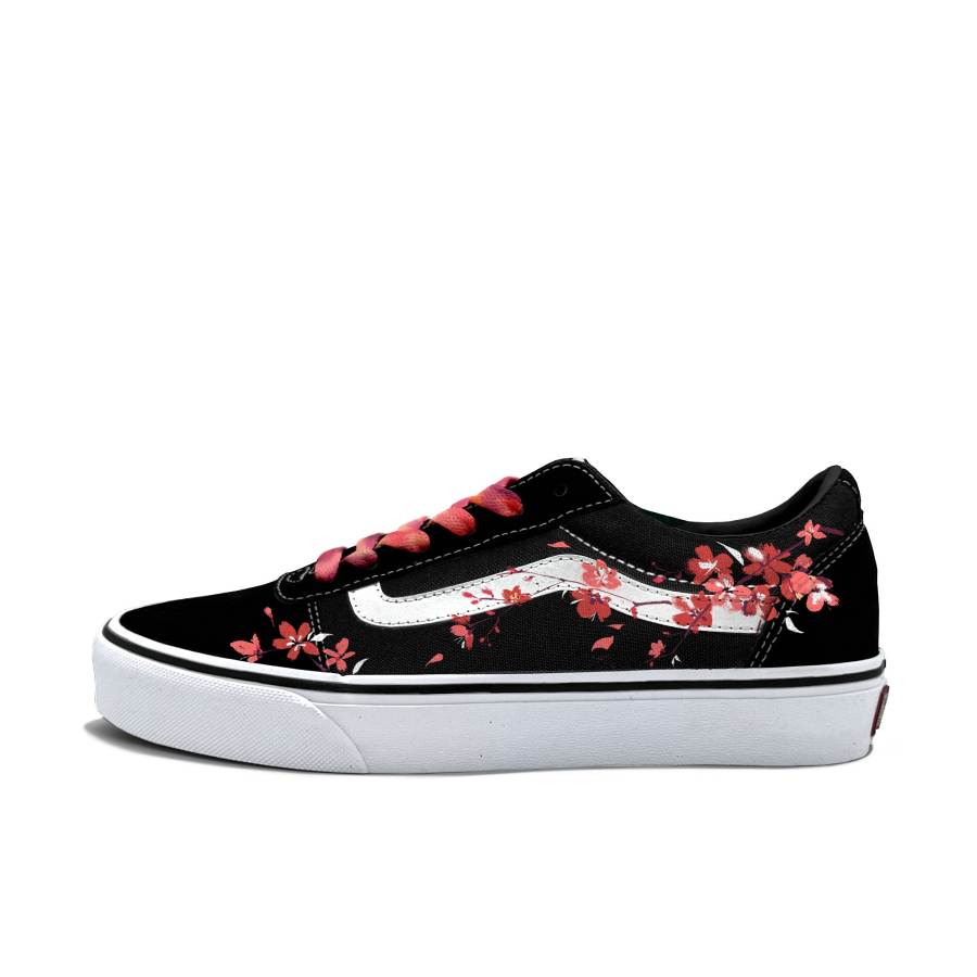 Vans Ward Skateboard Shoes Men's Low Top Black/Red/White