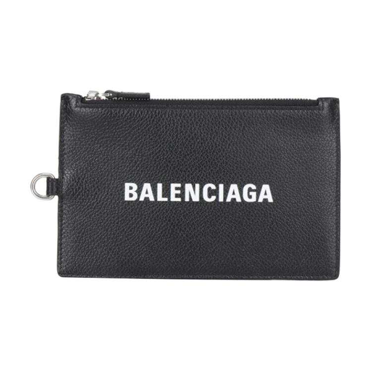 Balenciaga Cow Leather Wallet, Card Holder Unisex Black