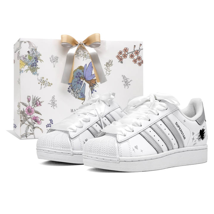 Adidas Adidas Superstar Collection Skateboard Shoes Women's Low Top Silver White