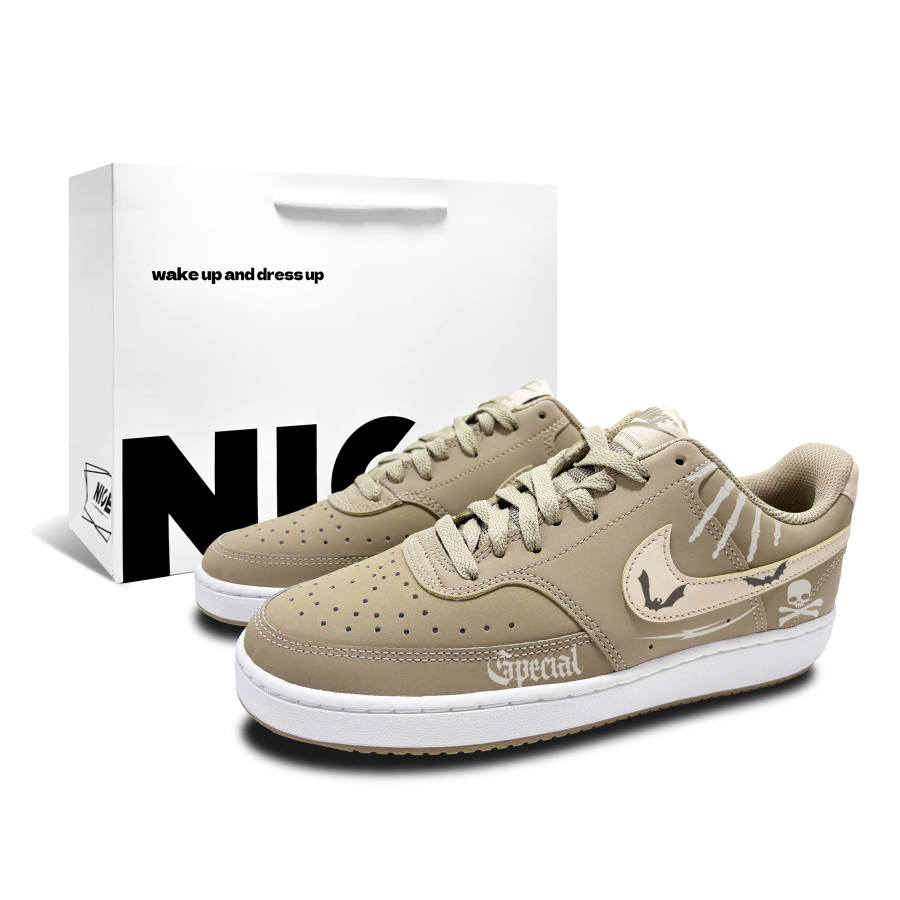 Nike Nike Court Vision Low Skateboard Shoes Unisex Low Top Khaki & Gray