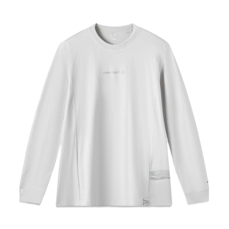 Li-Ning Li Ning T Shirts Men's Calm Gray Crew Neck
