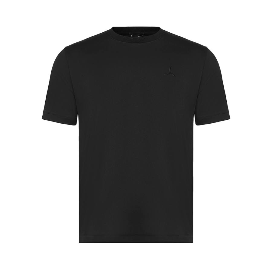 Li-Ning Li Ning T Shirts Men's Black Crew Neck Moderate Straight Fit