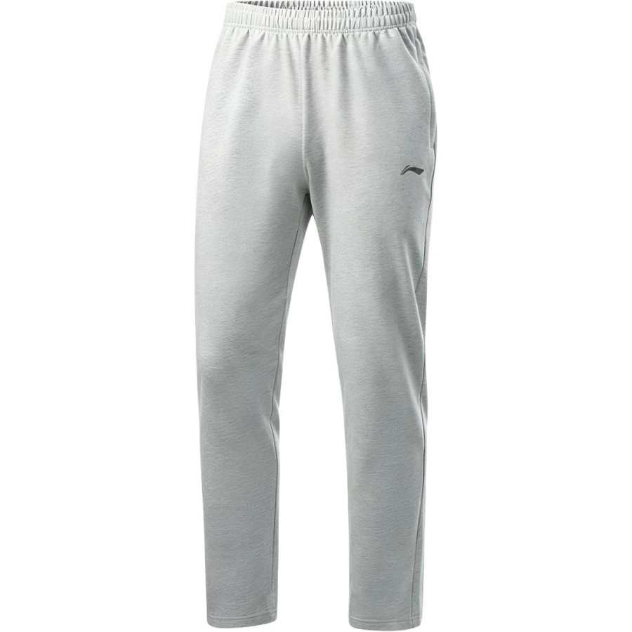 Li-Ning Li Ning Knitted Sweatpants Unisex Gray Cotton Blended Moderate Straight Fit Pants
