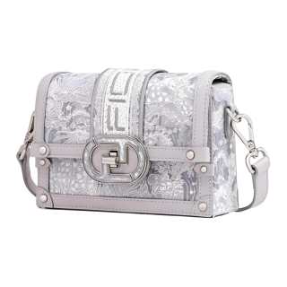 FION Fabric Crossbody Bags Unisex Light Gray