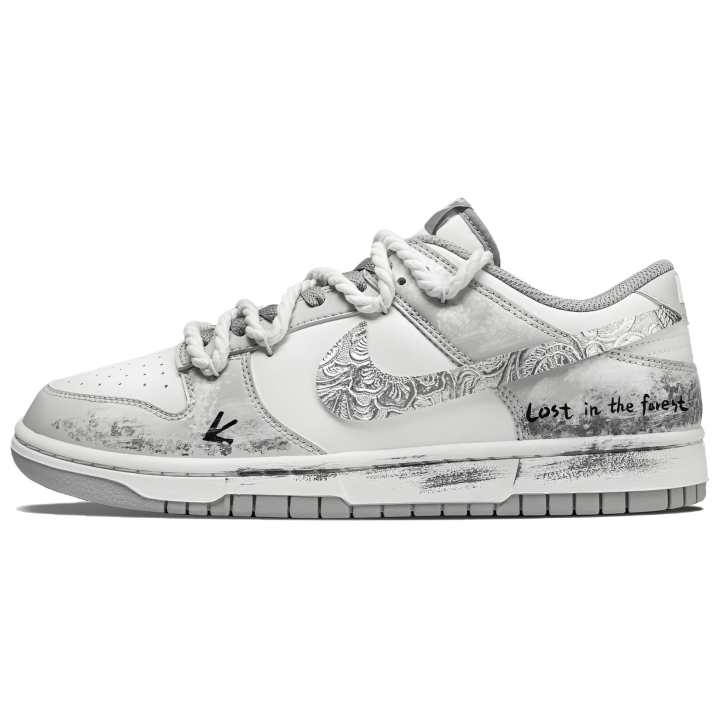 Nike Nike Dunk Skateboard Shoes Unisex Low Top Gray, Silver