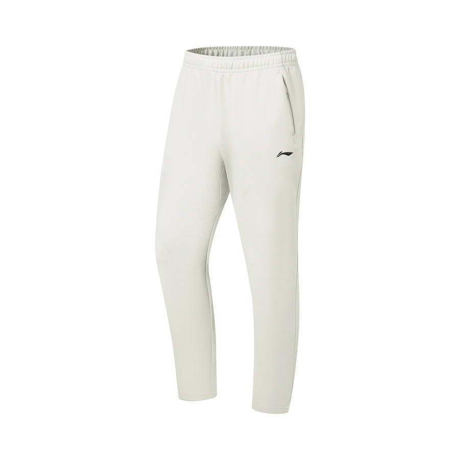Li-Ning Li Ning Fitness Series Knitted Sweatpants Men's White Birch Gray Moderate Straight Fit Pants