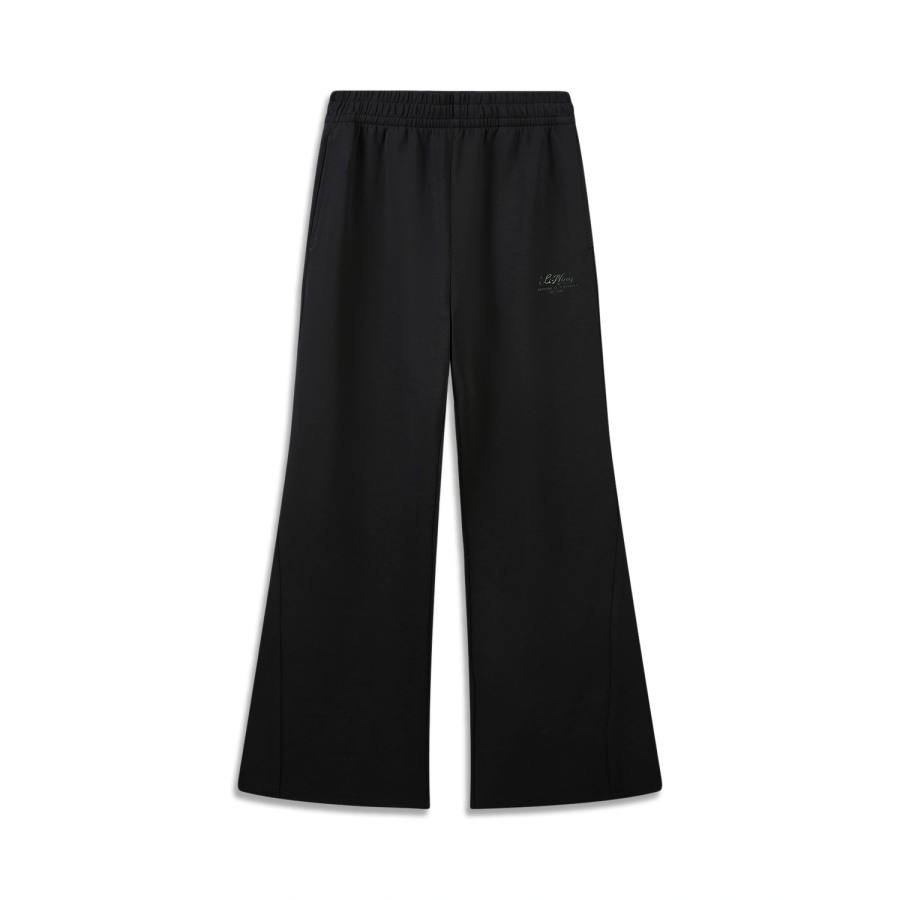 Li-Ning Li Ning Sports Life Collection Knitted Sweatpants Women's Black Moderate Flared Pants