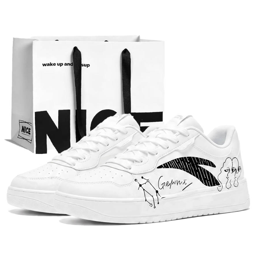 ANTA Easy Skateboard Shoes Unisex Low Top Black