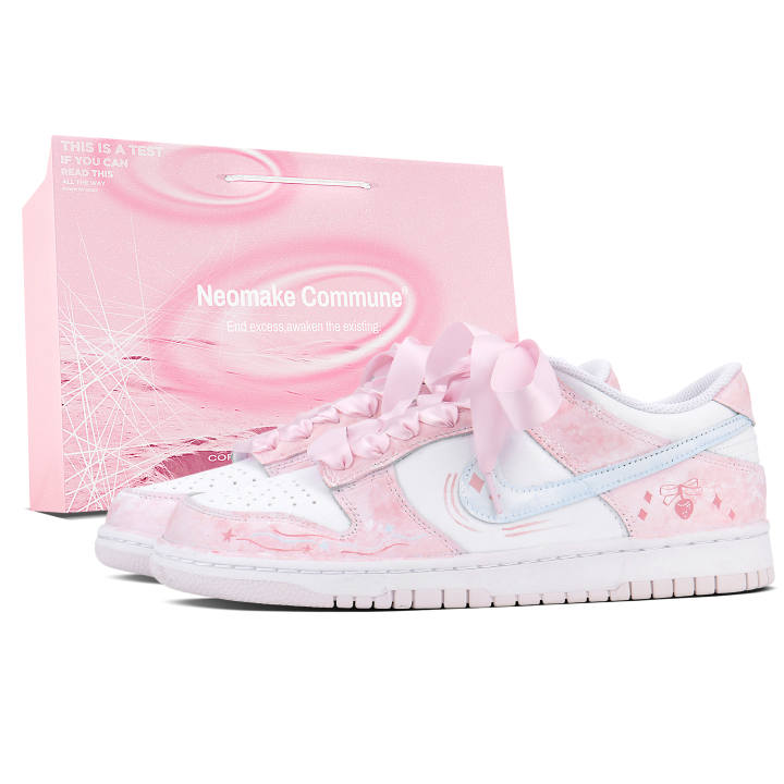 Nike Nike Dunk Skateboard Shoes Unisex Low Top Pink Blue White