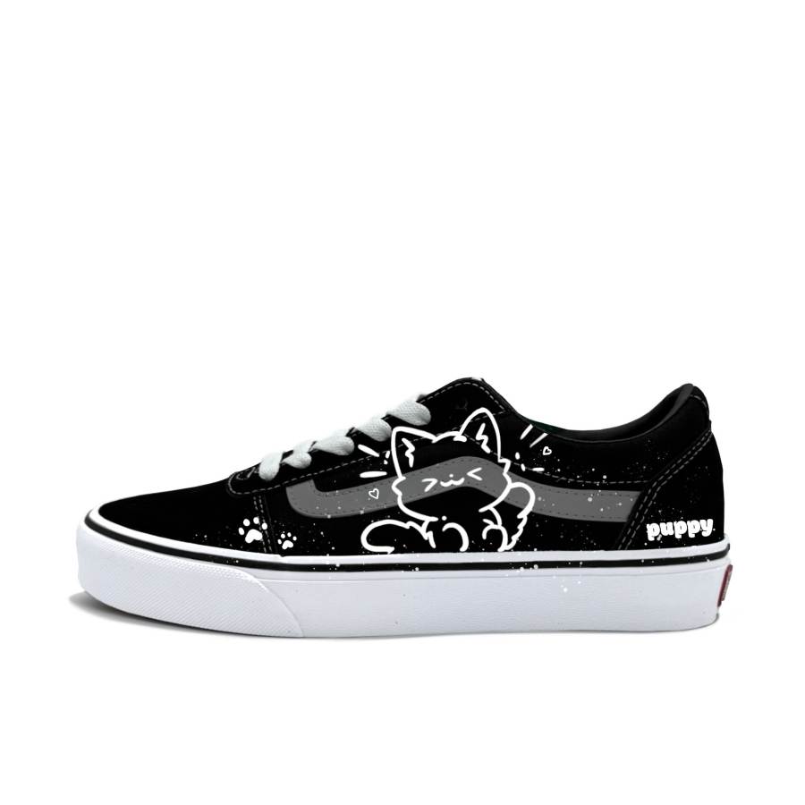 Vans Ward Skateboard Shoes Men's Low Top Black/White/Gray