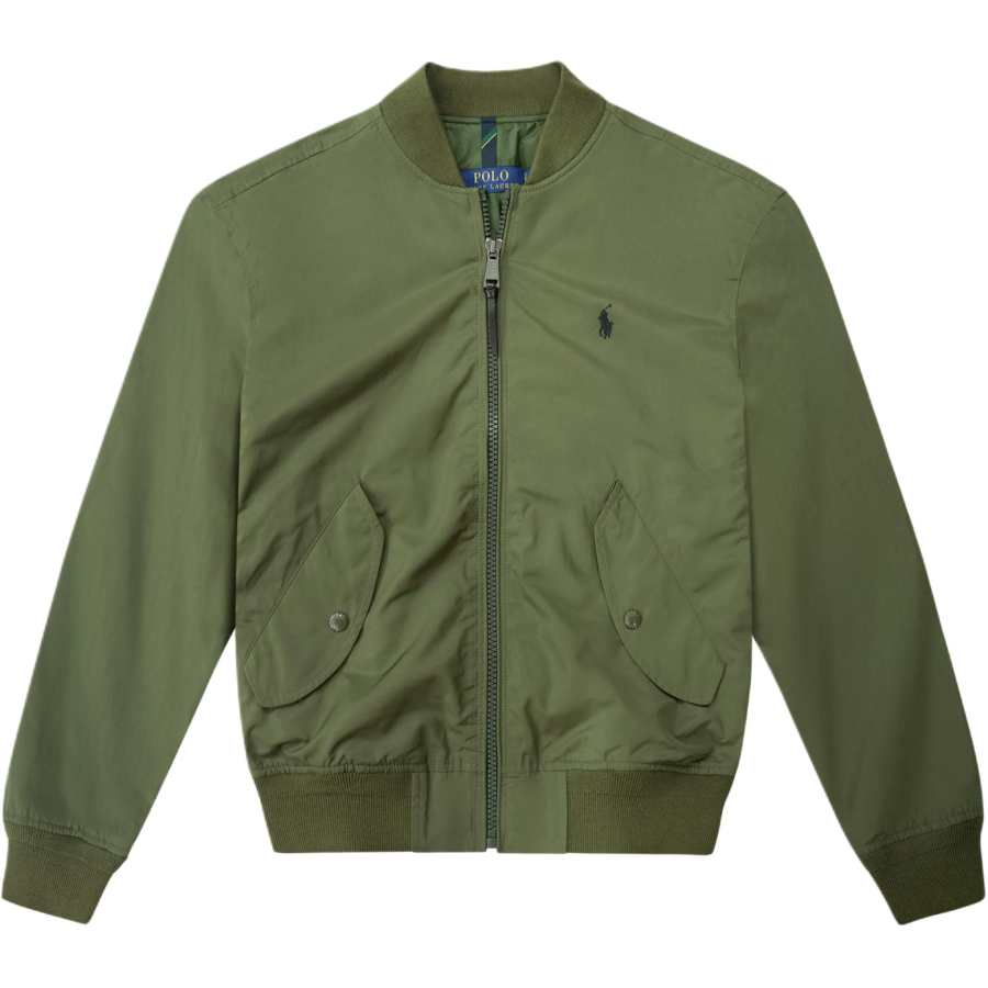 Polo Ralph Lauren Jackets Men's Army Green Stand Collar Moderate