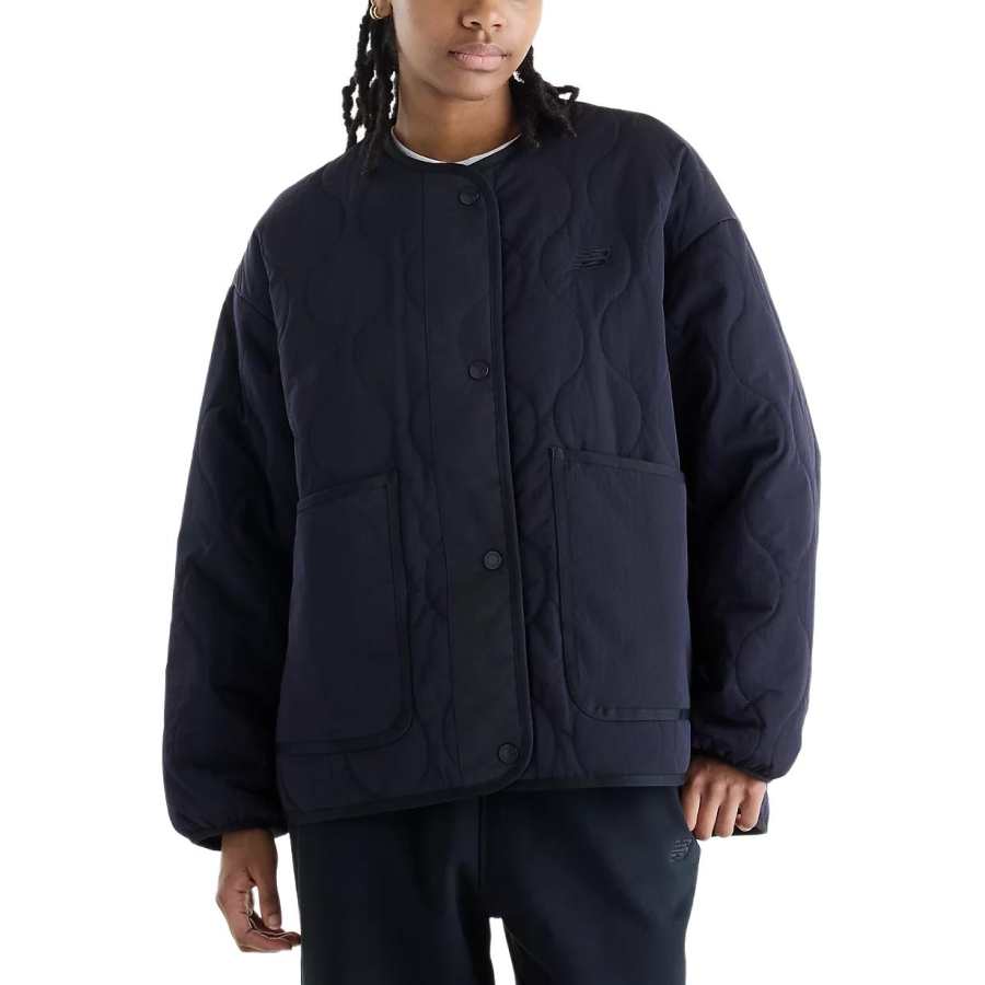 New Balance New Balance Puffer Jackets Women's Night Black Crew Neck Moderate