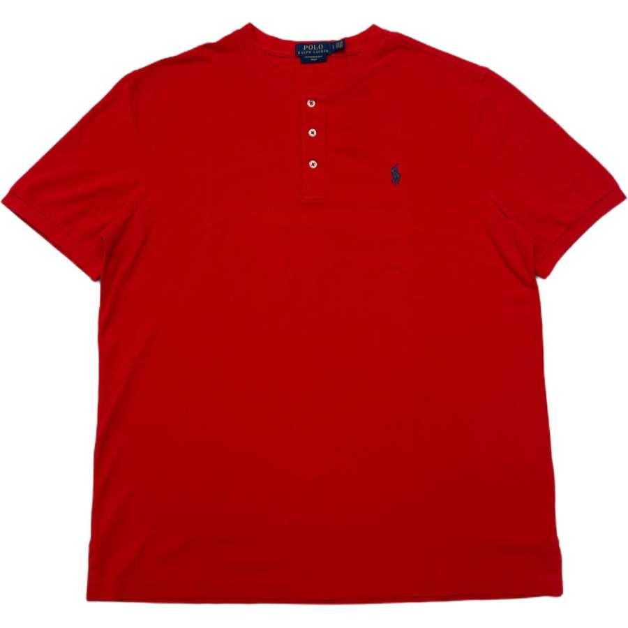Polo Ralph Lauren T Shirts Men's Red Henry Collar Moderate