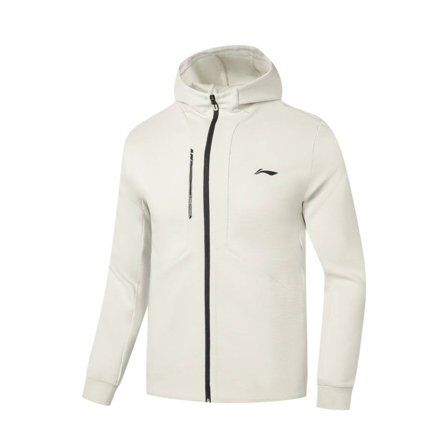 Li-Ning Li Ning Fitness Series Sweatshirts Men's White Birch Gray Hooded Non Detachable Moderate