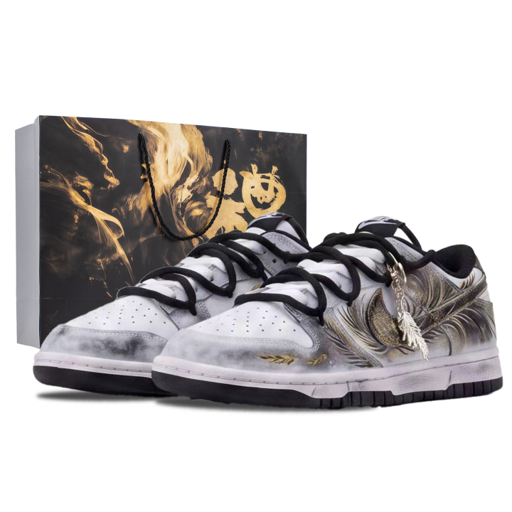 Nike Nike Dunk Skateboard Shoes Unisex Low Top White/Black/Gold